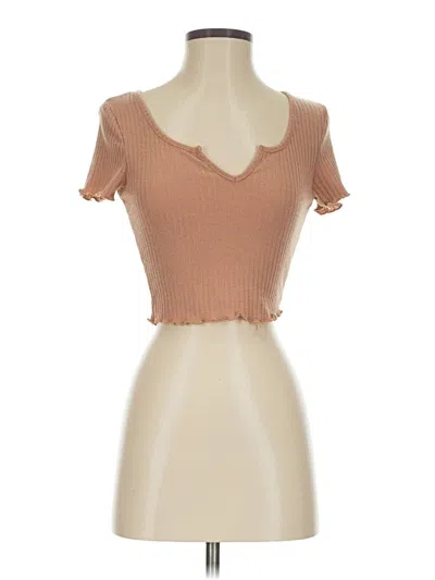 Pre-owned Shein Short Sleeve T-shirt In Tan