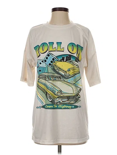Pre-owned Shein Short Sleeve T-shirt In Tan