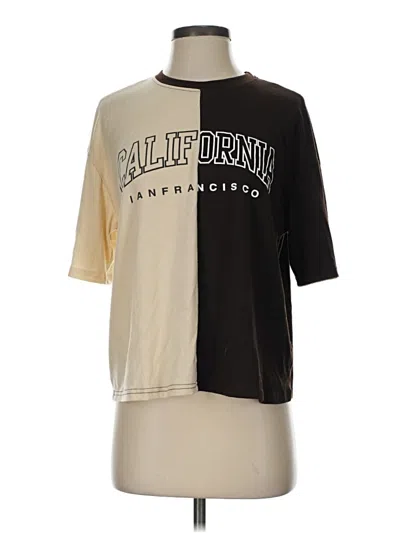 Pre-owned Shein Short Sleeve T-shirt In Tan