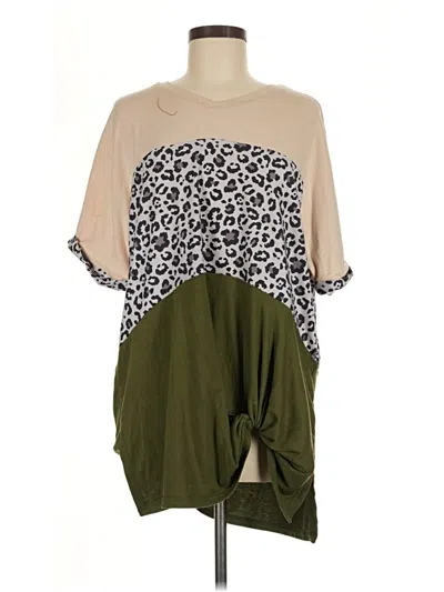 Pre-owned Shein Short Sleeve T-shirt In Tan