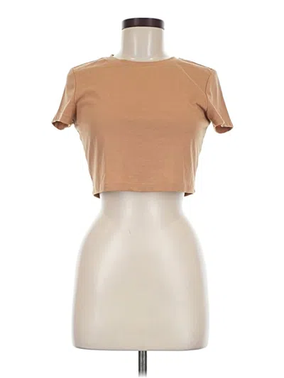 Pre-owned Shein Short Sleeve T-shirt In Tan