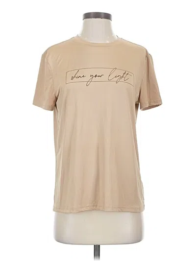 Pre-owned Shein Short Sleeve T-shirt In Tan