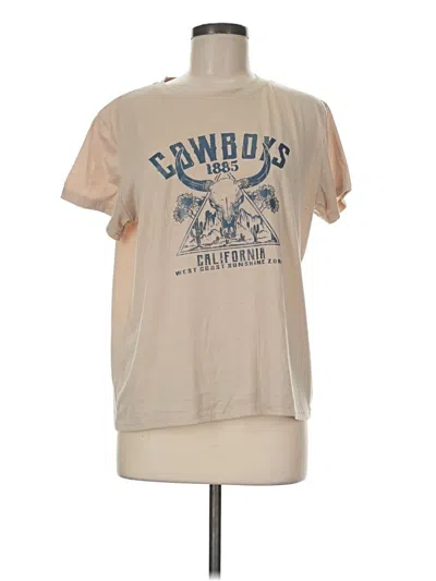 Pre-owned Shein Short Sleeve T-shirt In Tan