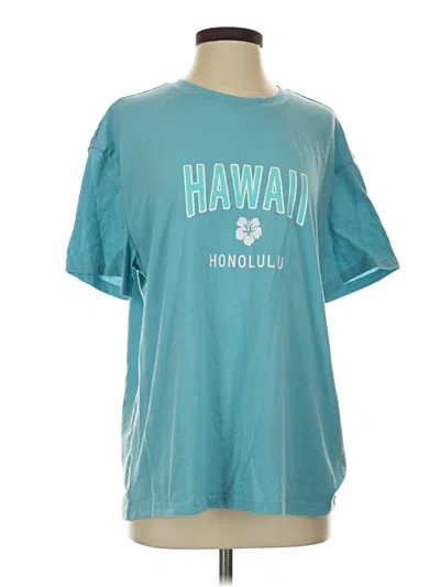 Pre-owned Shein Short Sleeve T-shirt In Teal