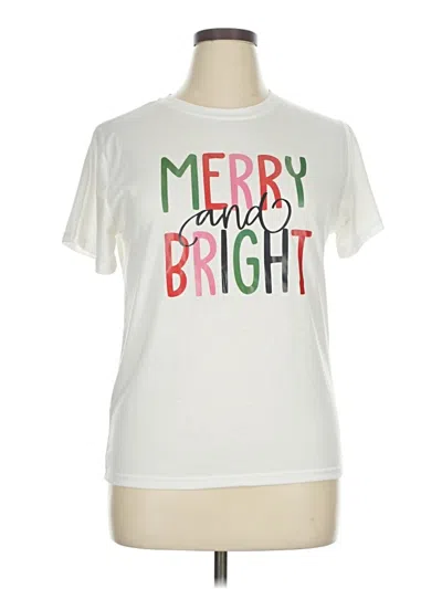 Pre-owned Shein Short Sleeve T-shirt In White