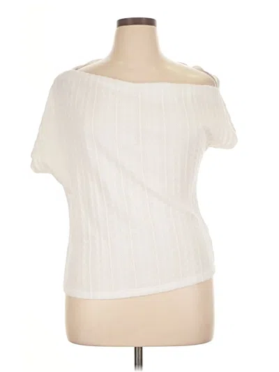 Pre-owned Shein Short Sleeve T-shirt In White