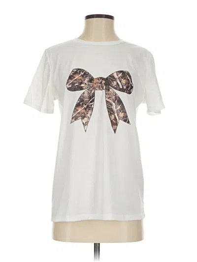 Pre-owned Shein Short Sleeve T-shirt In White