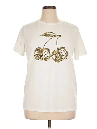 Pre-owned Shein Short Sleeve T-shirt In White