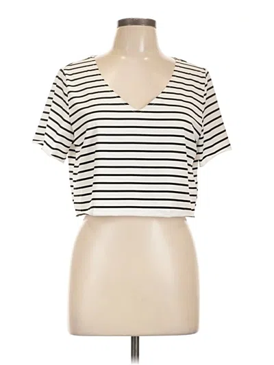 Pre-owned Shein Short Sleeve T-shirt In White
