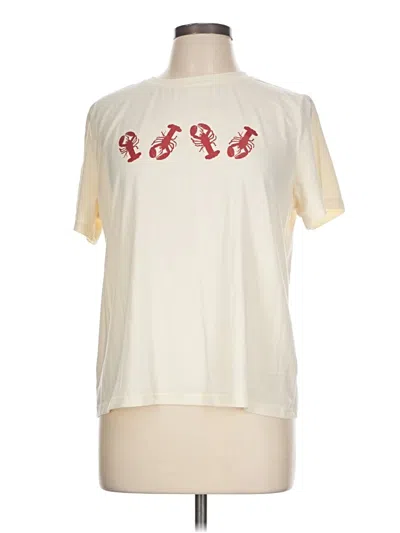 Pre-owned Shein Short Sleeve T-shirt In White