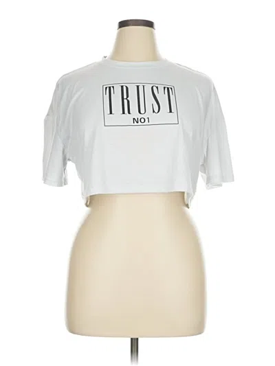 Pre-owned Shein Short Sleeve T-shirt In White