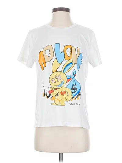 Pre-owned Shein Short Sleeve T-shirt In White