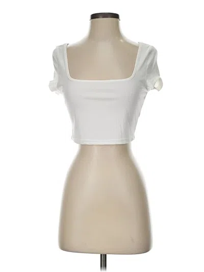 Pre-owned Shein Short Sleeve T-shirt In White