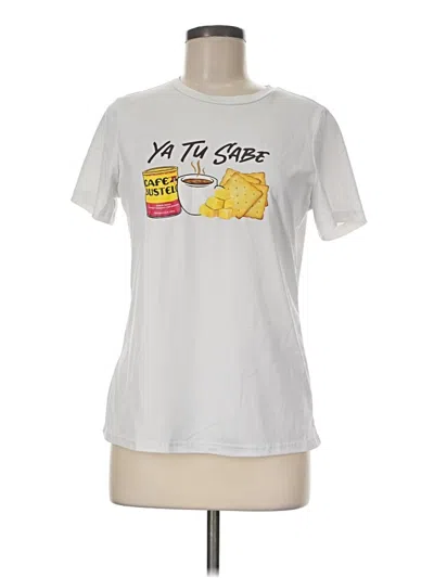 Pre-owned Shein Short Sleeve T-shirt In White