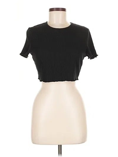 Pre-owned Shein Short Sleeve Turtleneck In Black