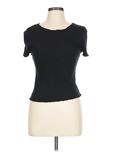 Pre-owned Shein Short Sleeve Turtleneck In Black
