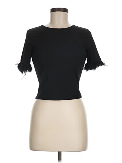 Pre-owned Shein Short Sleeve Turtleneck In Black