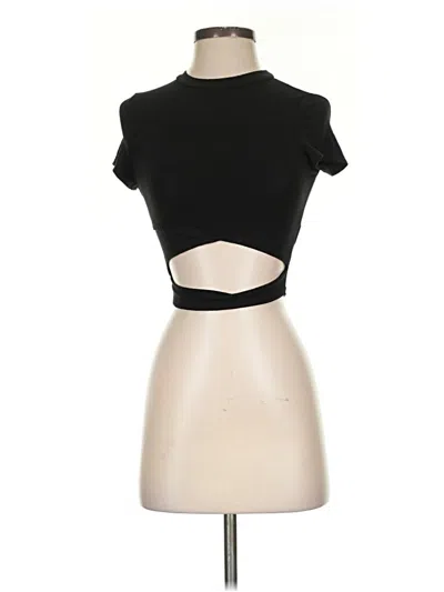 Pre-owned Shein Short Sleeve Turtleneck In Black
