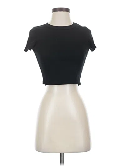 Pre-owned Shein Short Sleeve Turtleneck In Black