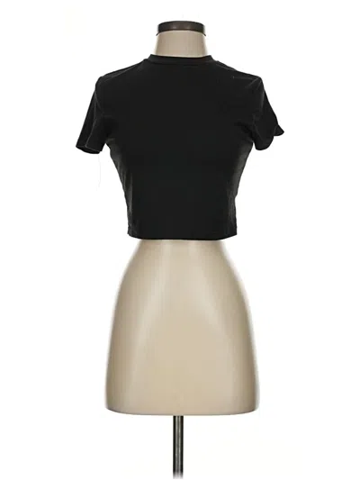 Pre-owned Shein Short Sleeve Turtleneck In Black