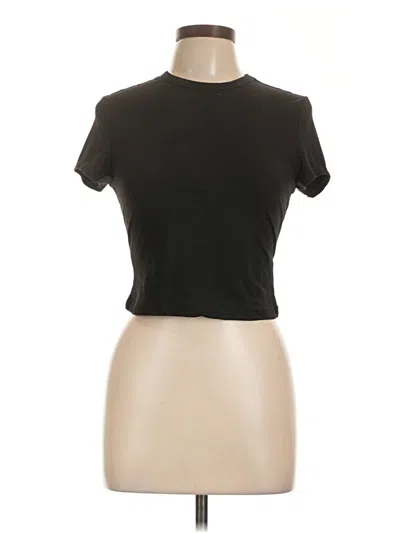 Pre-owned Shein Short Sleeve Turtleneck In Black