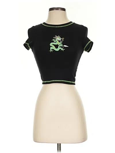 Pre-owned Shein Short Sleeve Turtleneck In Black