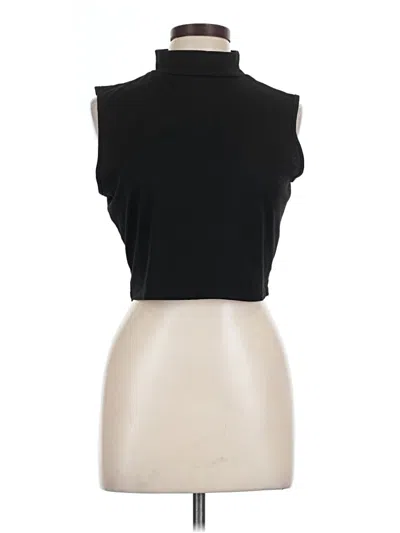 Pre-owned Shein Short Sleeve Turtleneck In Black