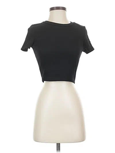 Pre-owned Shein Short Sleeve Turtleneck In Black