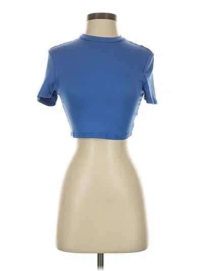 Pre-owned Shein Short Sleeve Turtleneck In Blue