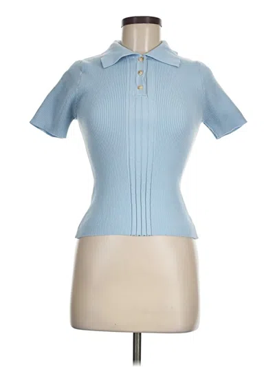 Pre-owned Shein Short Sleeve Turtleneck In Blue