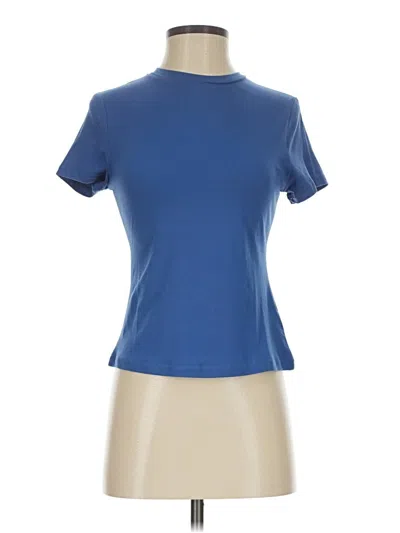 Pre-owned Shein Short Sleeve Turtleneck In Blue