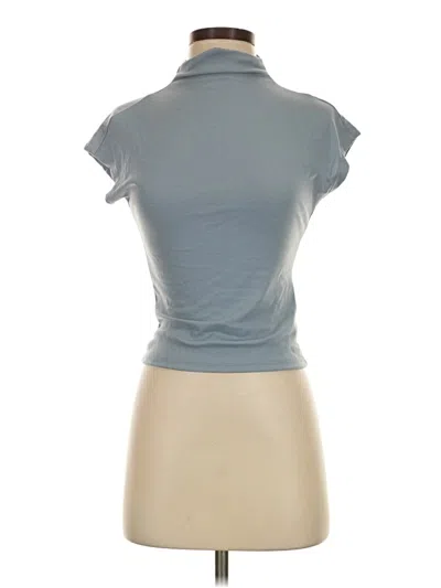 Pre-owned Shein Short Sleeve Turtleneck In Blue