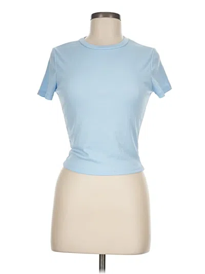 Pre-owned Shein Short Sleeve Turtleneck In Blue