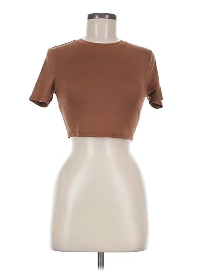 Pre-owned Shein Short Sleeve Turtleneck In Brown
