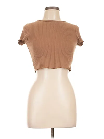 Pre-owned Shein Short Sleeve Turtleneck In Brown