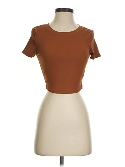 Pre-owned Shein Short Sleeve Turtleneck In Brown