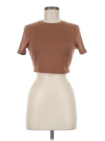Pre-owned Shein Short Sleeve Turtleneck In Brown