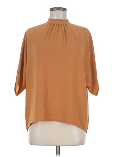 Pre-owned Shein Short Sleeve Turtleneck In Brown