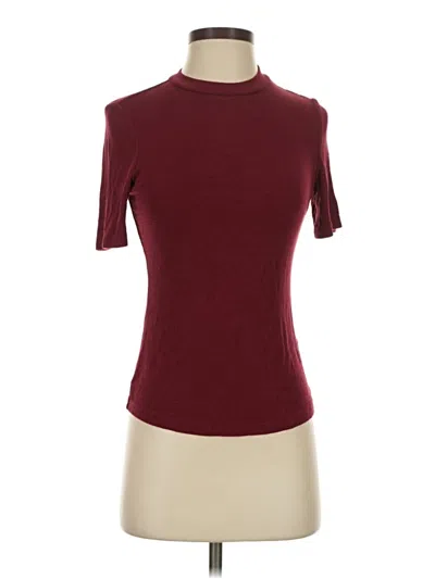 Pre-owned Shein Short Sleeve Turtleneck In Burgundy
