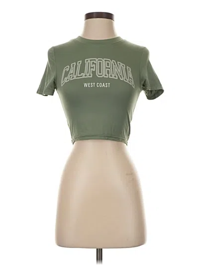 Pre-owned Shein Short Sleeve Turtleneck In Green