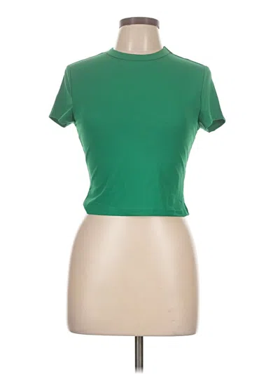 Shein Short Sleeve Turtleneck In Green