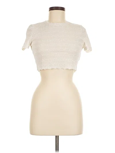 Pre-owned Shein Short Sleeve Turtleneck In Ivory