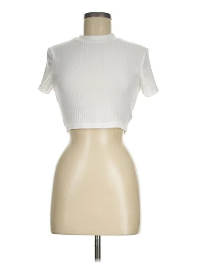 Pre-owned Shein Short Sleeve Turtleneck In Ivory