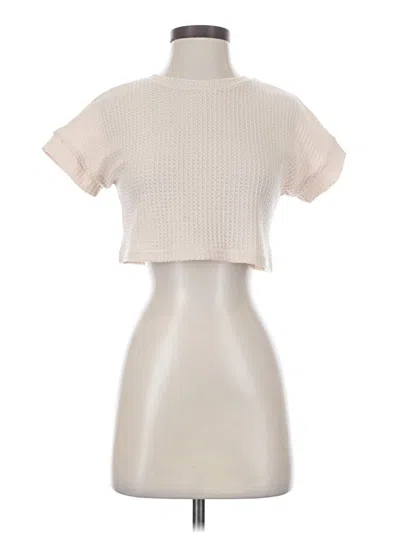 Pre-owned Shein Short Sleeve Turtleneck In Ivory