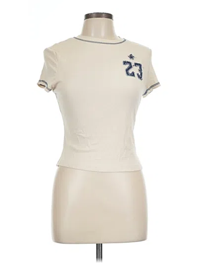 Pre-owned Shein Short Sleeve Turtleneck In Ivory