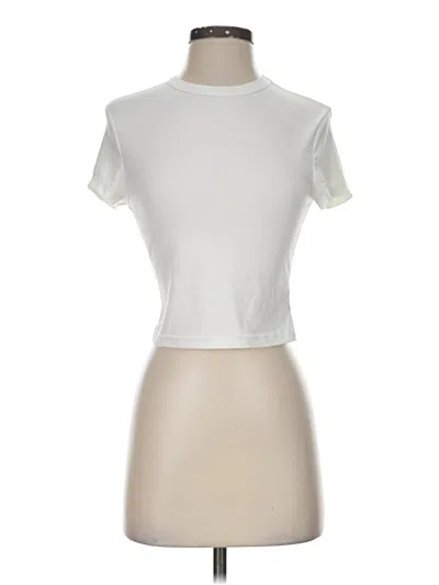 Pre-owned Shein Short Sleeve Turtleneck In Ivory