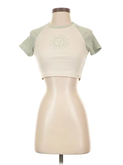 Pre-owned Shein Short Sleeve Turtleneck In Ivory