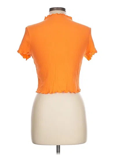 Pre-owned Shein Short Sleeve Turtleneck In Orange