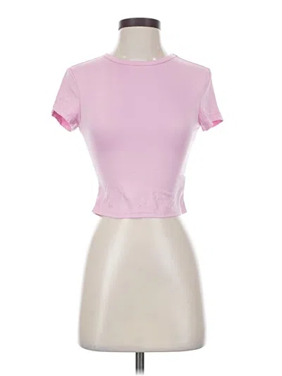 Pre-owned Shein Short Sleeve Turtleneck In Pink