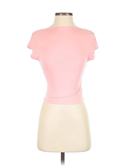 Pre-owned Shein Short Sleeve Turtleneck In Pink